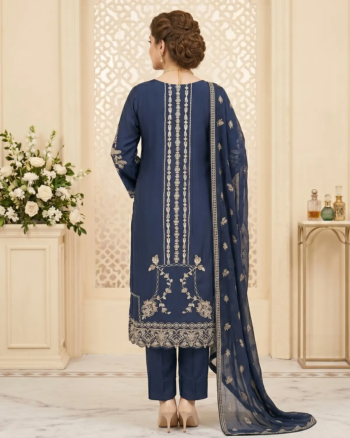 Dark Blue Formal Shirt Trouser Suit - Image 3