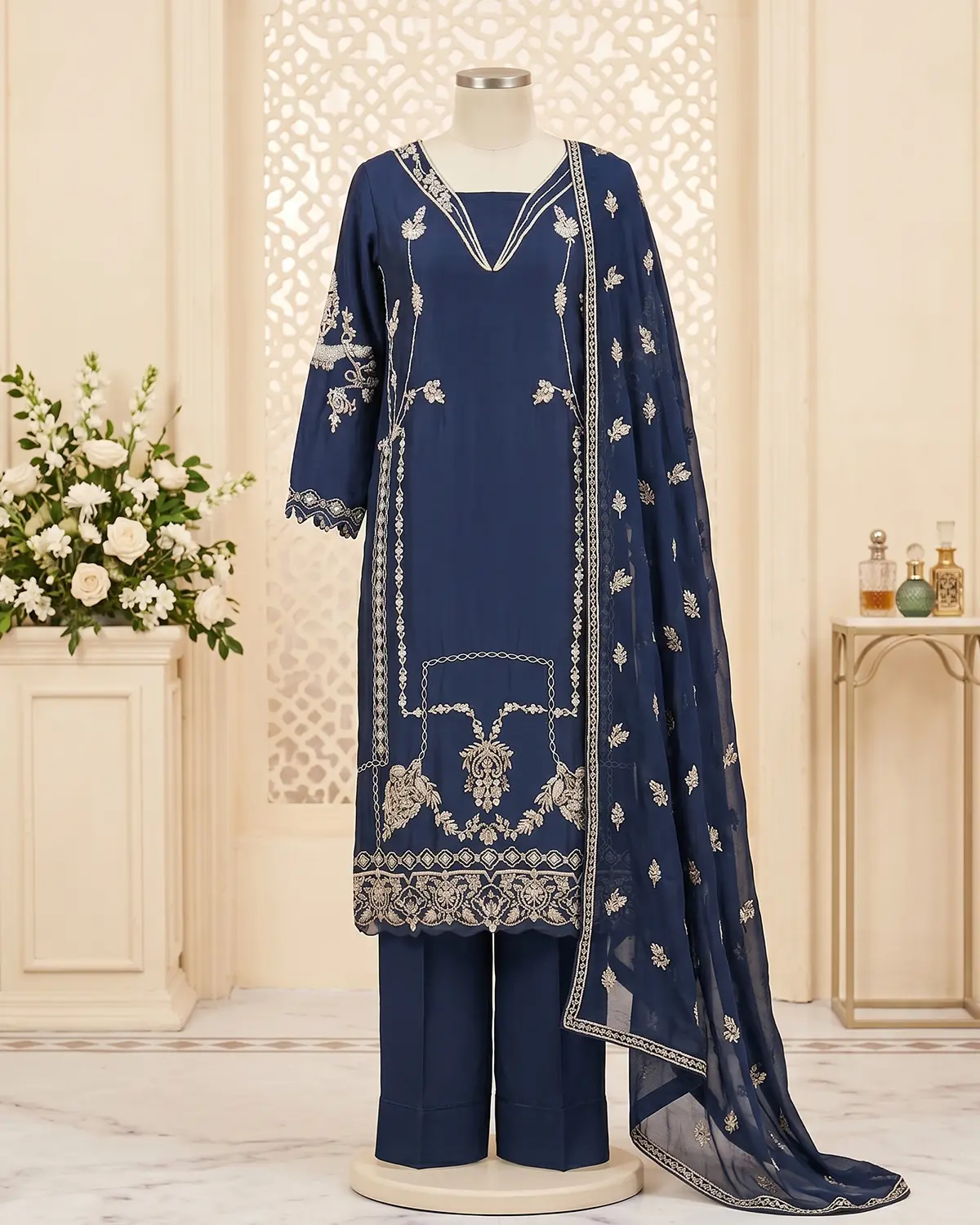 Dark Blue Formal Shirt Trouser Suit