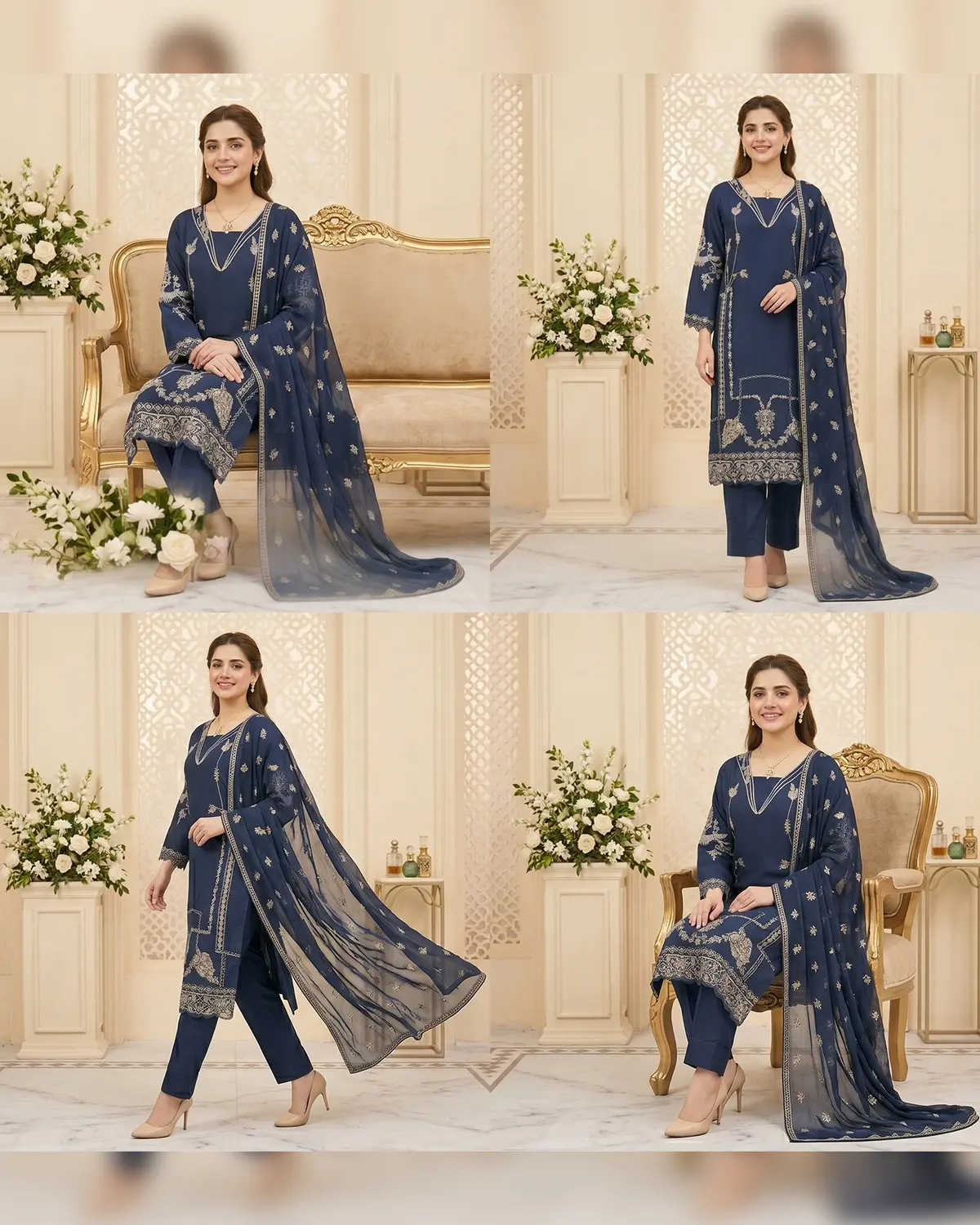 Dark Blue Formal Shirt Trouser Suit - Image 4