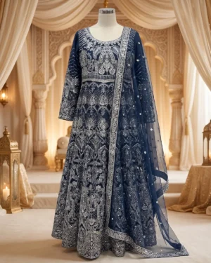 Dark Blue Thread Formal Maxi