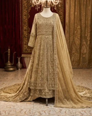 Golden Saba Open Cut Bridal Maxi