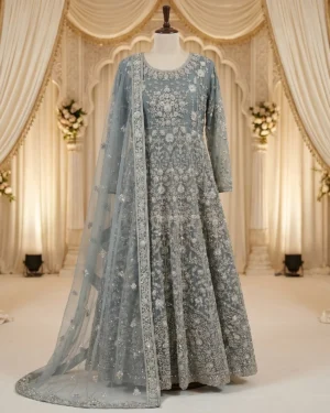 Grey Tux Indian Style Formal Maxi Wear
