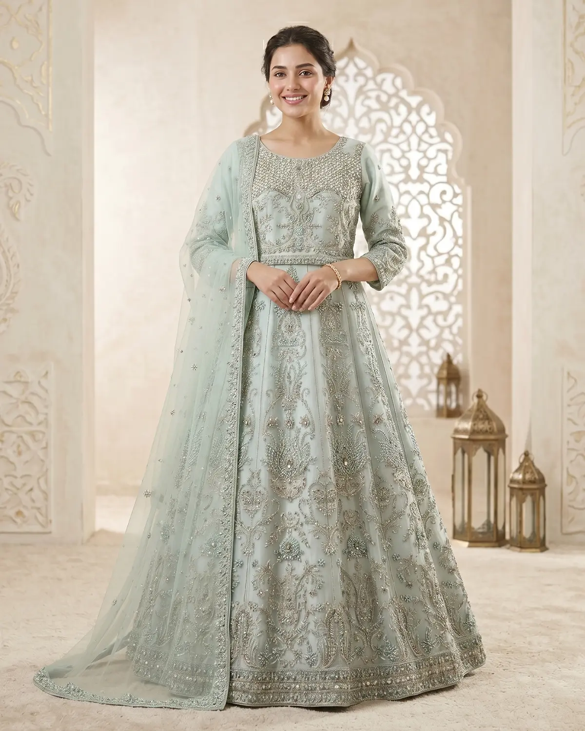 Light Blue Formal Lehenga Choli - Image 2