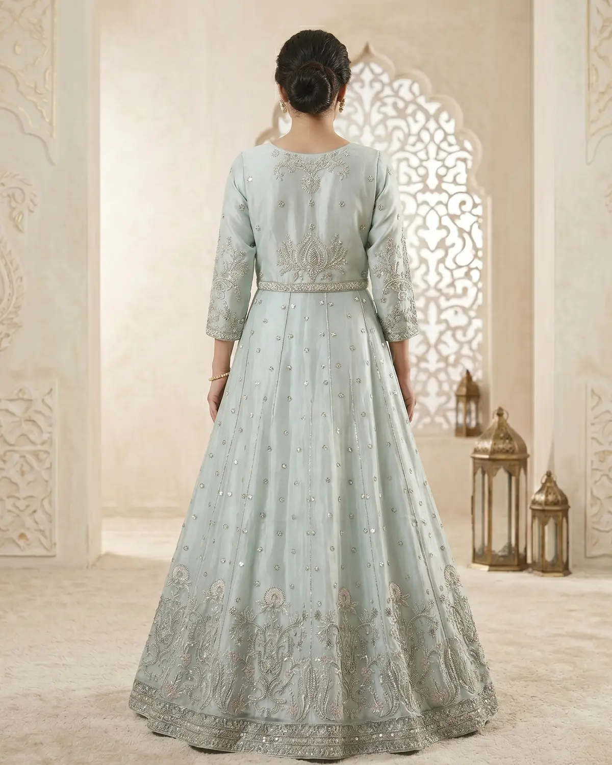 Light Blue Formal Lehenga Choli - Image 3