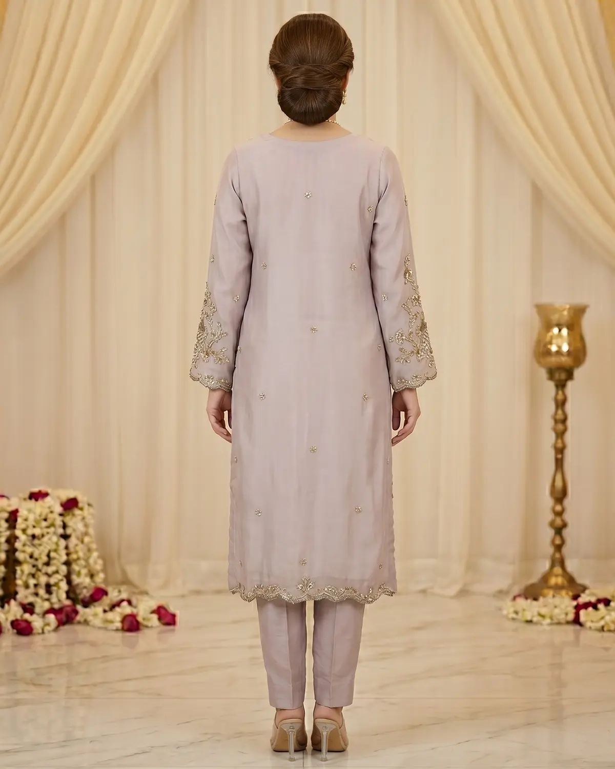 Light Purple Formal Shirt Trouser Suit - Image 3