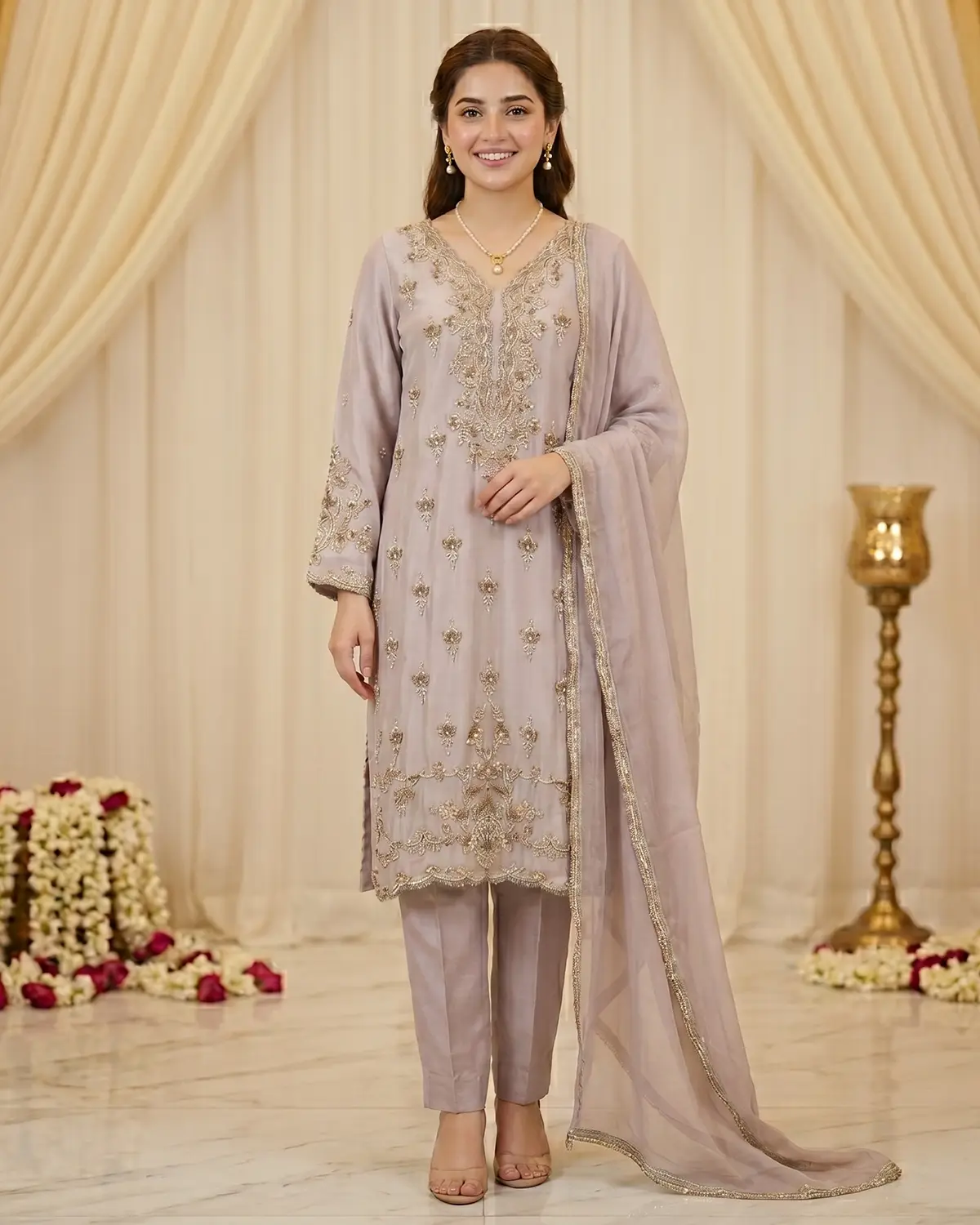 Light Purple Formal Shirt Trouser Suit - Image 2