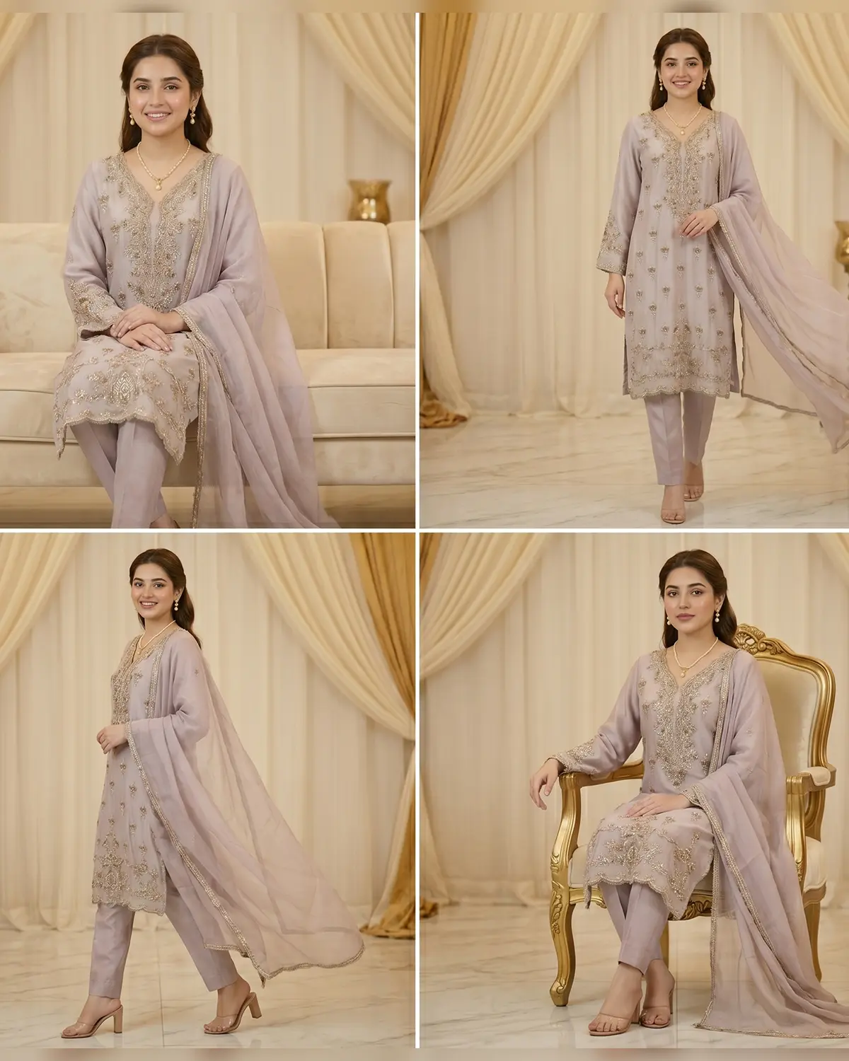 Light Purple Formal Shirt Trouser Suit - Image 4
