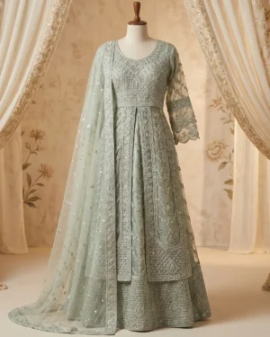 Lush Sea Green Stylish Formal Lehenga Gown
