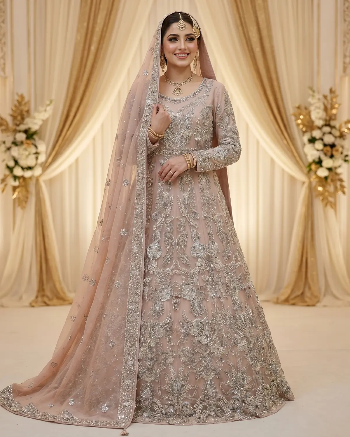 Pink Neha Embellished Bridal Maxi - Image 2