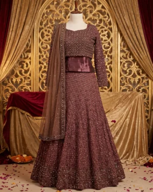 Prestige Brown Formal Lehenga Choli
