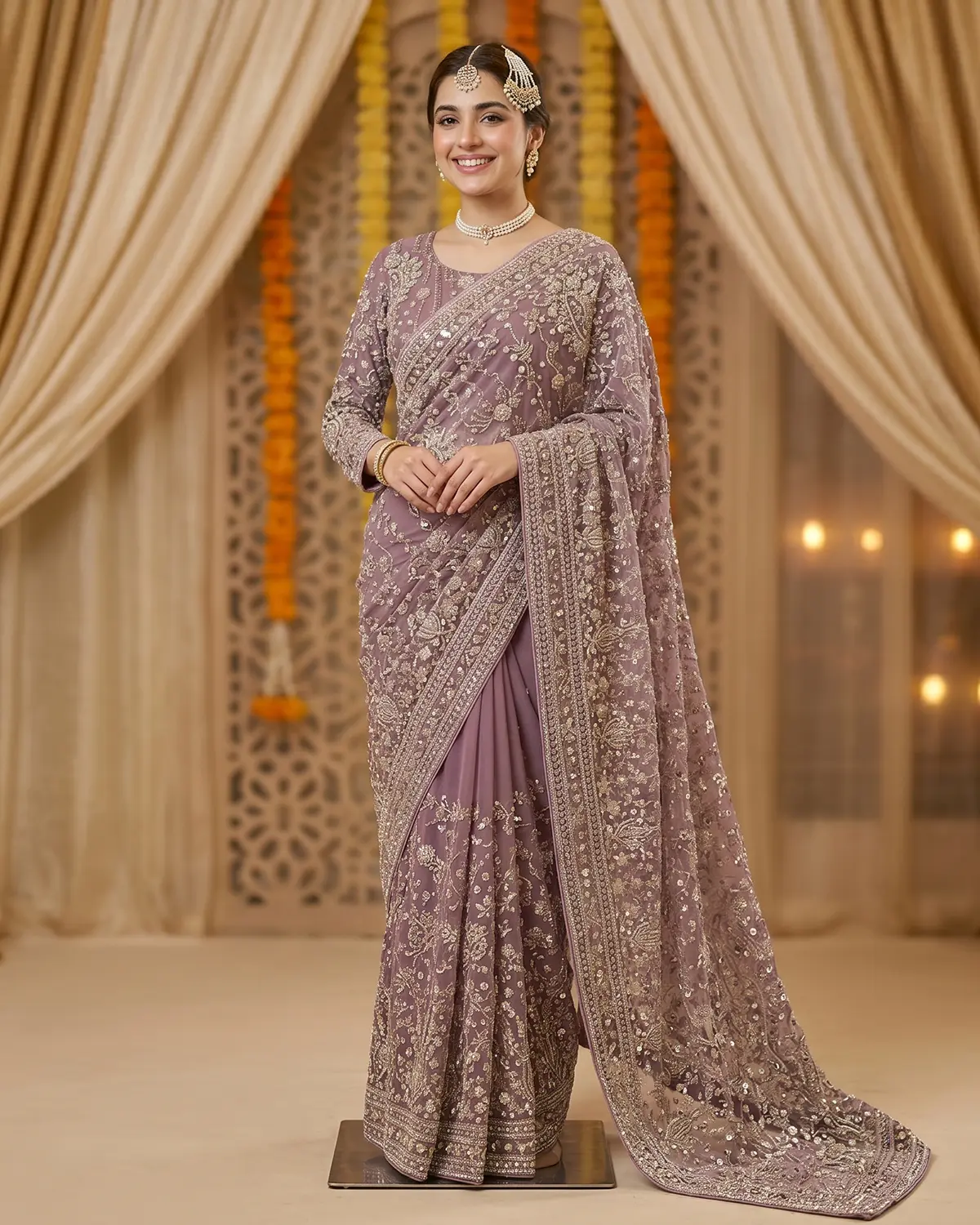 Purple Luxury Saree - Image 2