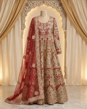 Red Golden Bright Formal Maxi
