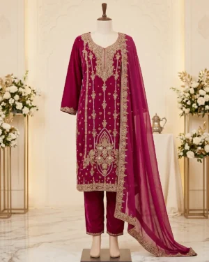 Rose Red Formal Shirt Trouser Suit