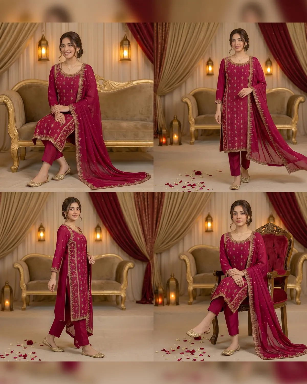 Rose Red Formal Shirt Trouser Suit - Image 4