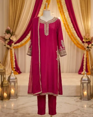Rose Red Royal Formal Shirt Trouser Suit