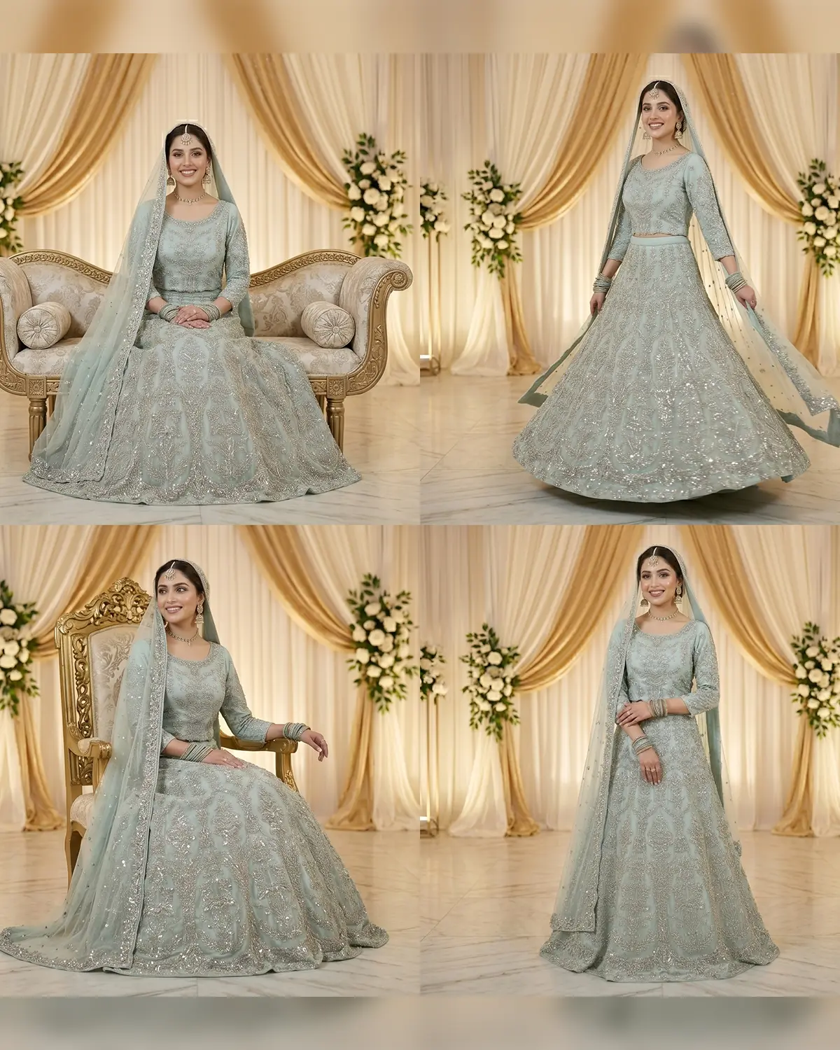 Royal Blue Ramsha Bridal Lehenga Choli - Image 4