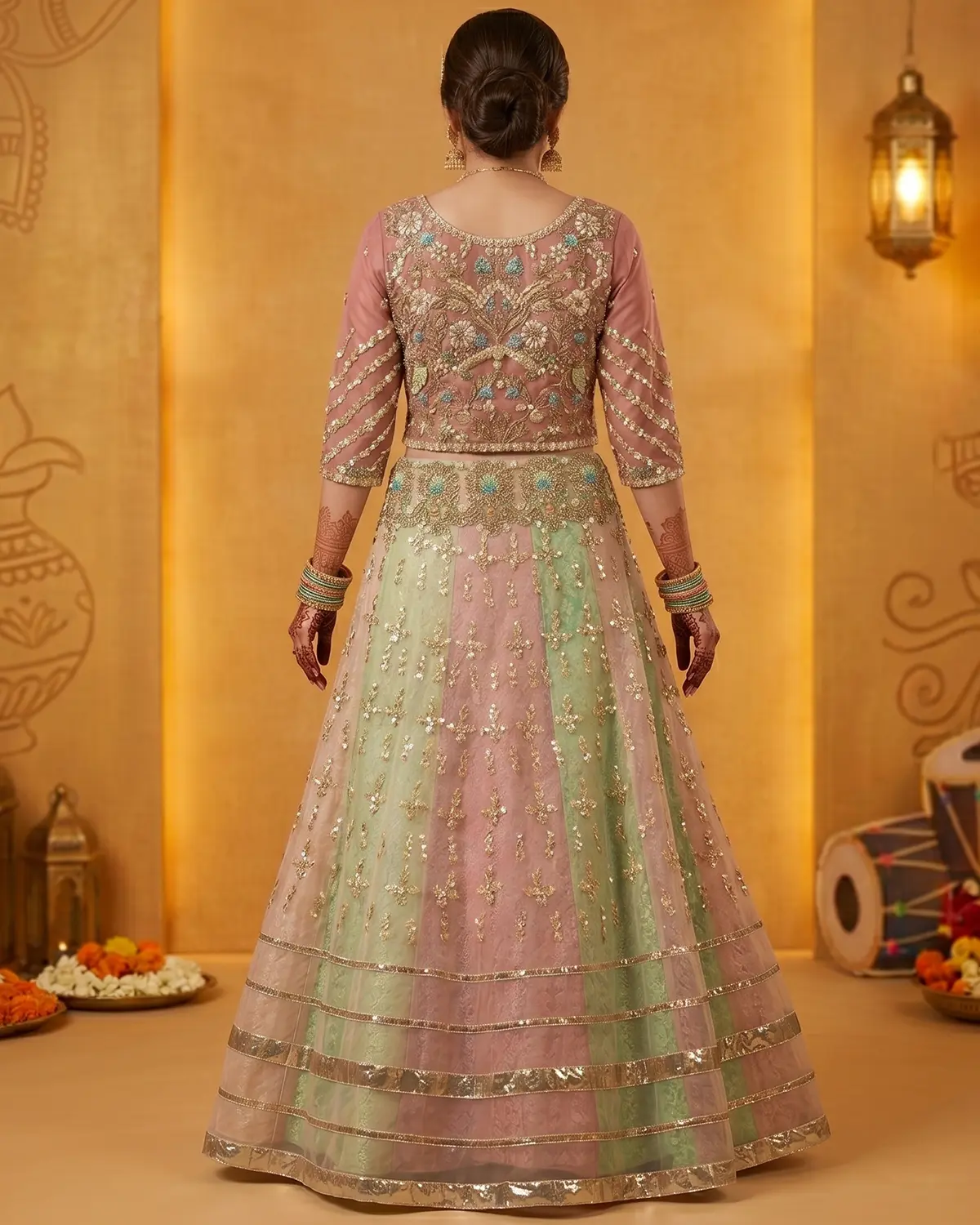 Rung Mehndi Bridal Lehenga Choli - Image 3