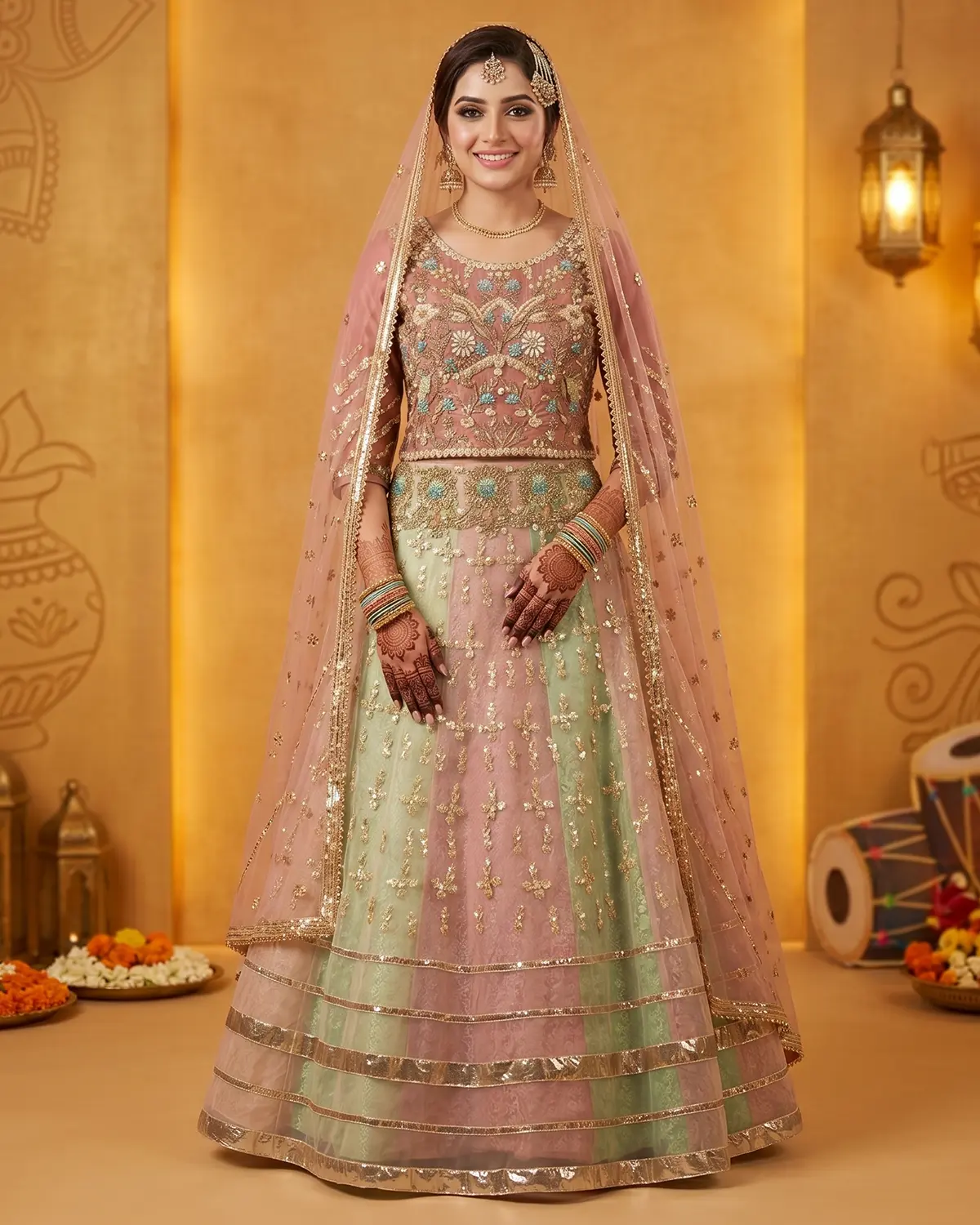 Rung Mehndi Bridal Lehenga Choli - Image 2