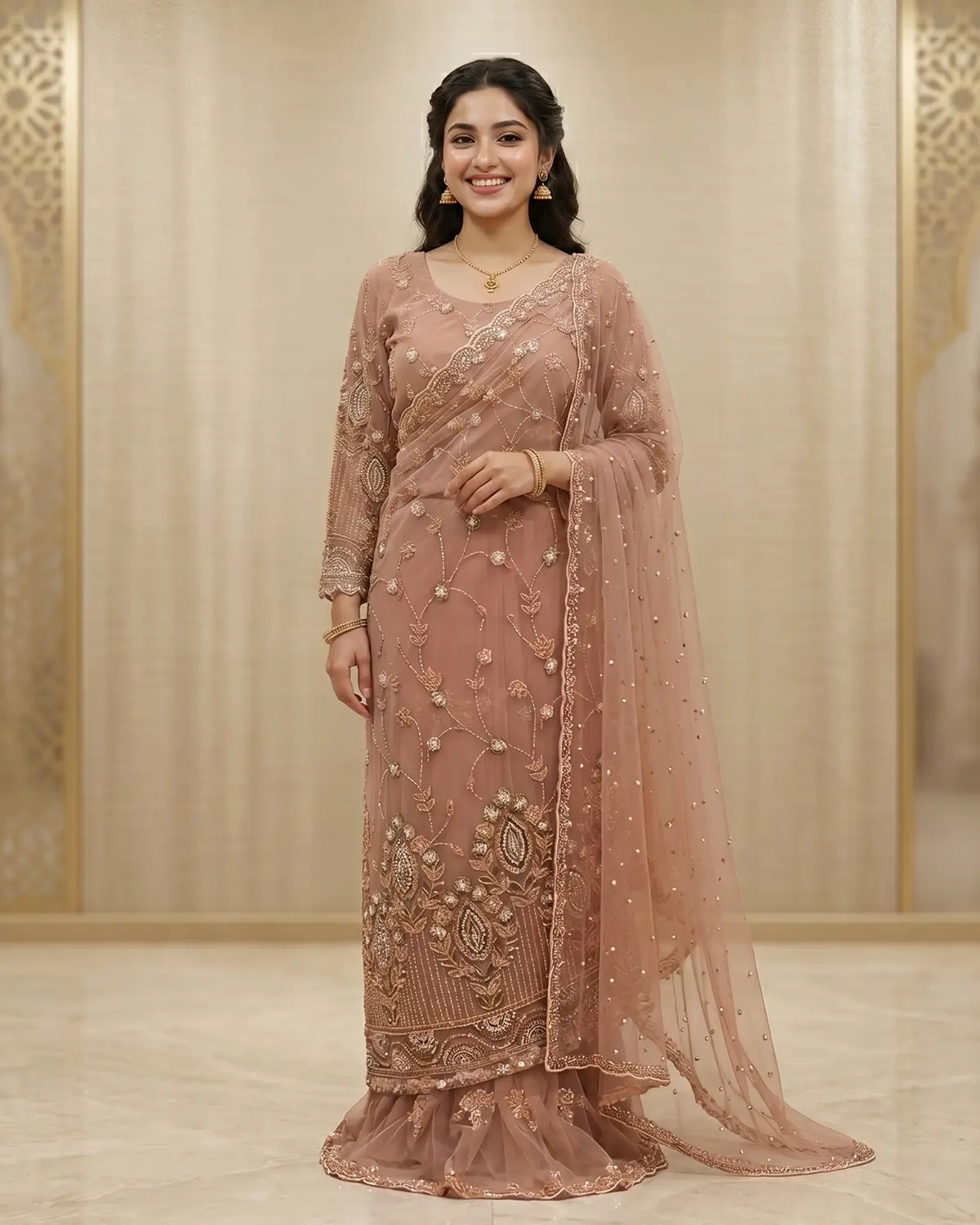 Sily Pink Saree - Image 2