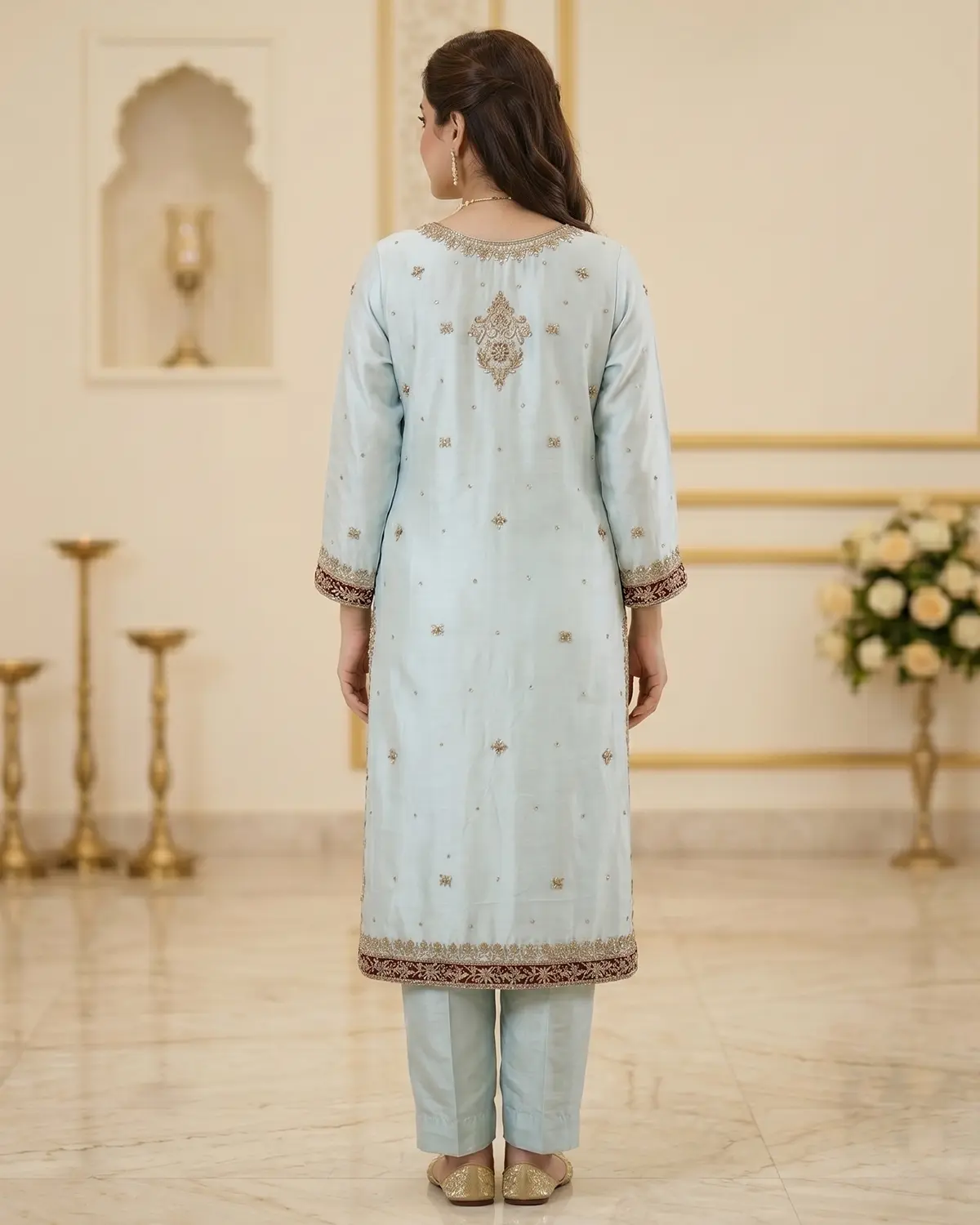Sky Blue Formal Shirt Trouser Suit - Image 3