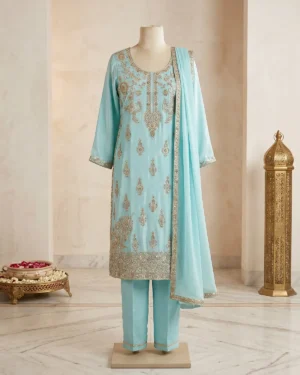 Sky Blue Formal Shirt Trouser Suit