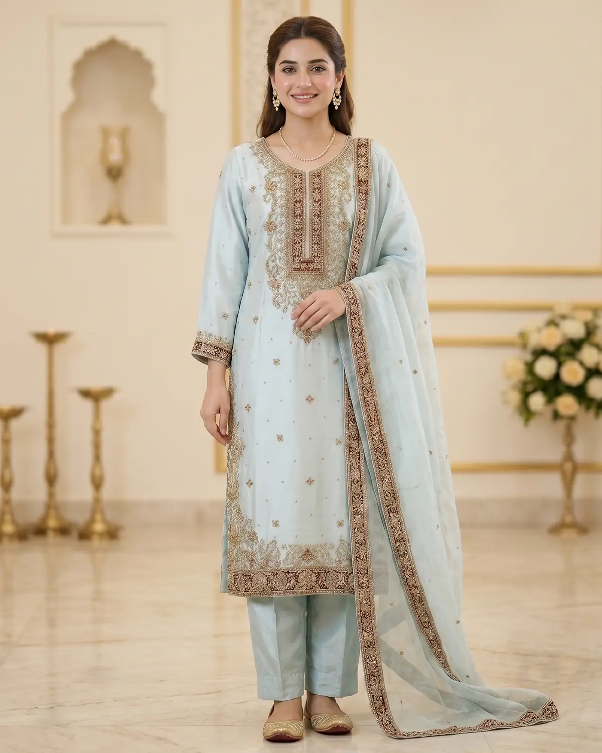Sky Blue Formal Shirt Trouser Suit - Image 2