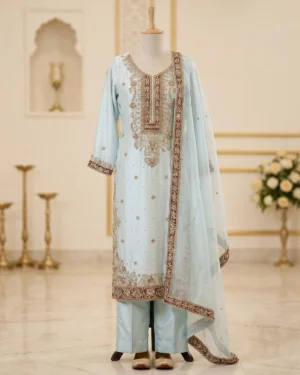 Sky Blue Formal Shirt Trouser Suit