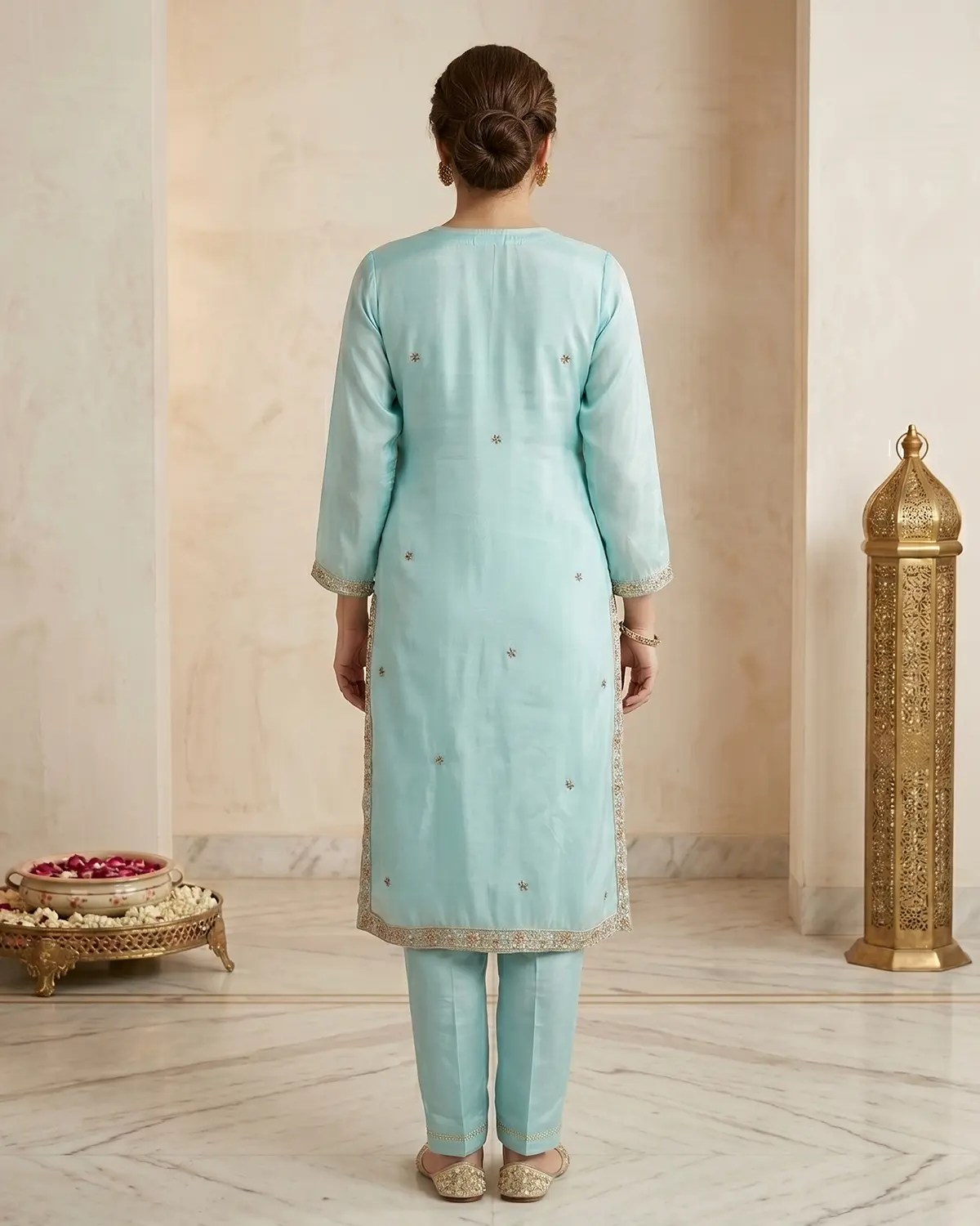 Sky Blue Formal Shirt Trouser Suit - Image 3