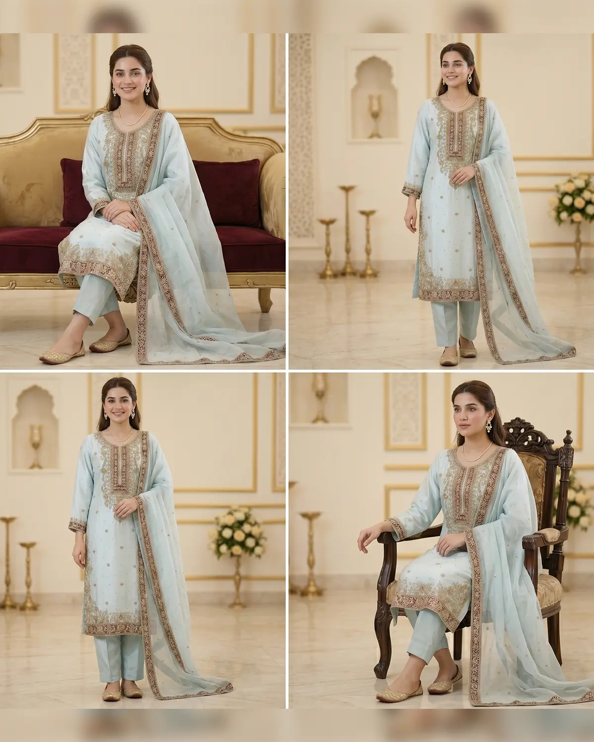 Sky Blue Formal Shirt Trouser Suit - Image 4