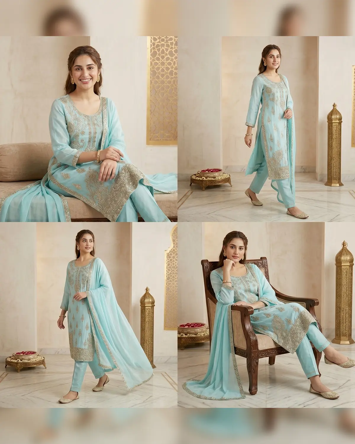 Sky Blue Formal Shirt Trouser Suit - Image 4