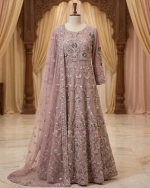Tea Pink Embellished Formal Maxi