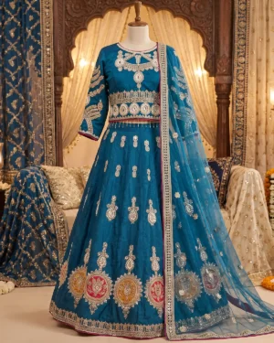 Zinc Blue Zari Formal Lehenga Choli