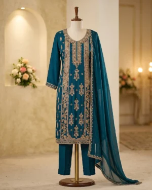 Zinc Embellished Formal Shirt Trouser Suit