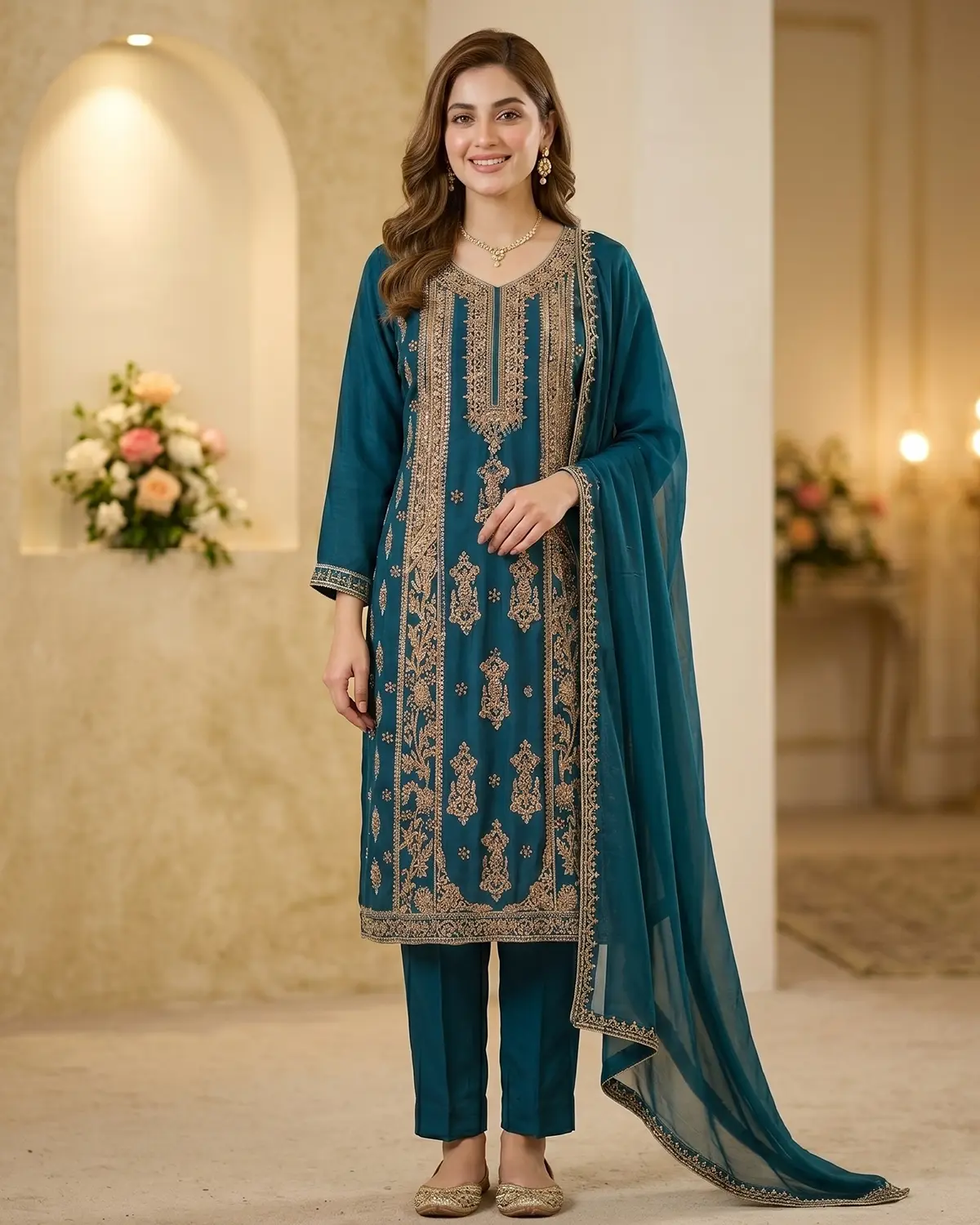 Zinc Embellished Formal Shirt Trouser Suit - Image 2