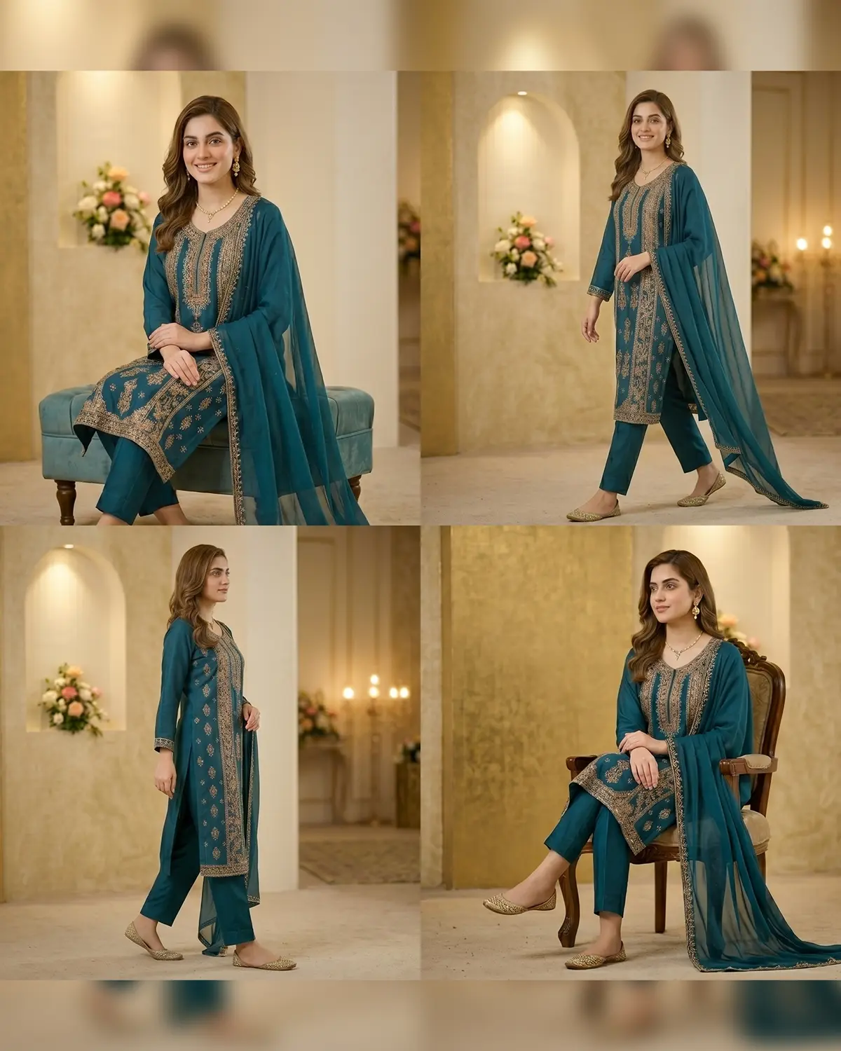Zinc Embellished Formal Shirt Trouser Suit - Image 4