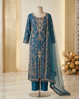 Zinc Embroidered Formal Shirt Trouser Suit